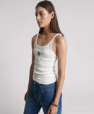 ONE TEASPOON WHITE FINE RIB SINGLET