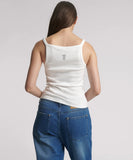 ONE TEASPOON WHITE FINE RIB SINGLET