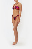 CAMILLA MIDNIGHT POPPY V NECK ROUCHED BANDEAU