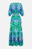 CAMILLA LAND OF WONDER WAISTED DRESS WITH HEM RUFFLE