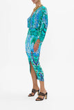 CAMILLA LAND OF WONDER LONG SPLIT FRONT TWIST DRESS
