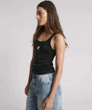 ONE TEASPOON BLACK FINE RIB SINGLET