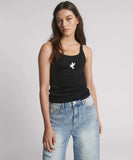 ONE TEASPOON BLACK FINE RIB SINGLET