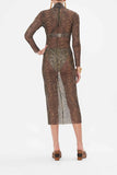 CAMILLA NOUVEAU NOIR TURTLE NECK MESH DRESS