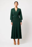 ONCE WAS STELLA COTTON CASHMERE KNIT DRESS IN ARCTIC FOREST
