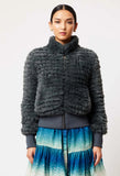 ONCE WAS NOVELLA FAUX FUR JACKET IN MERCURY