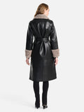 ENA PELLY LOUIE LEATHER JACKET IN BLACK / TAUPE