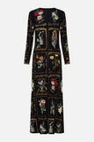 CAMILLA MAGIC IN THE MANUSCRIPTS GATHERED JERSEY LONG DRESS