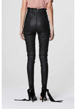 ONCE WAS ALIDA HIGH WAIST STRETCH LEATHER PANT IN BLACK