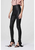 ONCE WAS ALIDA HIGH WAIST STRETCH LEATHER PANT IN BLACK