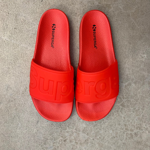 SUPERGA LOGO POOL SLIDE IN RED – Loca Bella