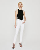 AG JEANS THE MARI HIGH RISE SLIM STRAIGHT IN WHITE