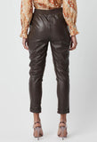 ONCE WAS HEMINGWAY HIGH WAIST RELAXED LEATHER PANT WITH ROLLED CUFF IN CHOCOLATE