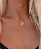 LUNA GIRL WHITE OPAL MOON 18K PLATED GOLD