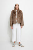 UNREAL FUR FUR DELISH JACKET IN MOCHA