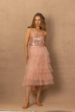 JOEY THE LABEL SEQUIN TWINKLE CAMI IN MUSK STICK