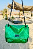 by STUDIO ZEE SELENE BAG IN METALLIC EMERALD