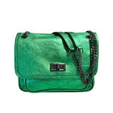 by STUDIO ZEE SELENE BAG IN METALLIC EMERALD