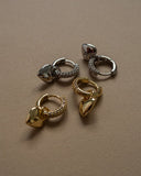 LUV AJ PUFFY HEART HUGGIES IN SILVER