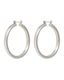 LUV AJ AMALFI TUBE HOOPS IN SILVER