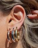 LUV AJ BABY AMALFI TUBE HOOPS IN SILVER