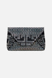 CAMILLA SOLID BLACK OVERSIZED ENVELOPE CLUTCH