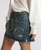 ONE TEASPOON BOYS CLUB BLUE BELTED DENIM MINI SKIRT