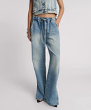 ONE TEASPOON SUNSET BLUE ROADHOUSE WIDE LEG DRAWSTRING JEANS