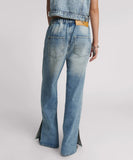 ONE TEASPOON SUNSET BLUE ROADHOUSE WIDE LEG DRAWSTRING JEANS