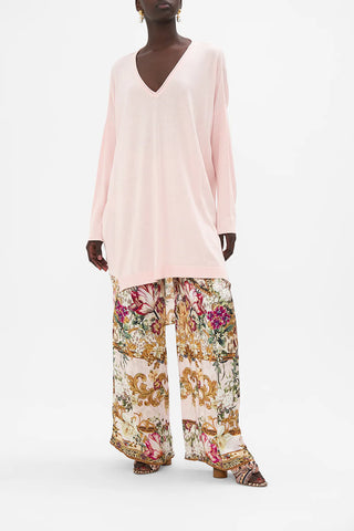 CAMILLA BAMBINO BLISS V NECK JUMPER WITH PRINT BACK