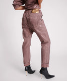 ONE TEASPOON BRONZED CHOCOLATE SHABBIES DRAWSTRING DENIM JEANS