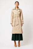 ONCE WAS ASTRA LEATHER TRENCH COAT IN OATMEAL