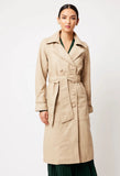 ONCE WAS ASTRA LEATHER TRENCH COAT IN OATMEAL