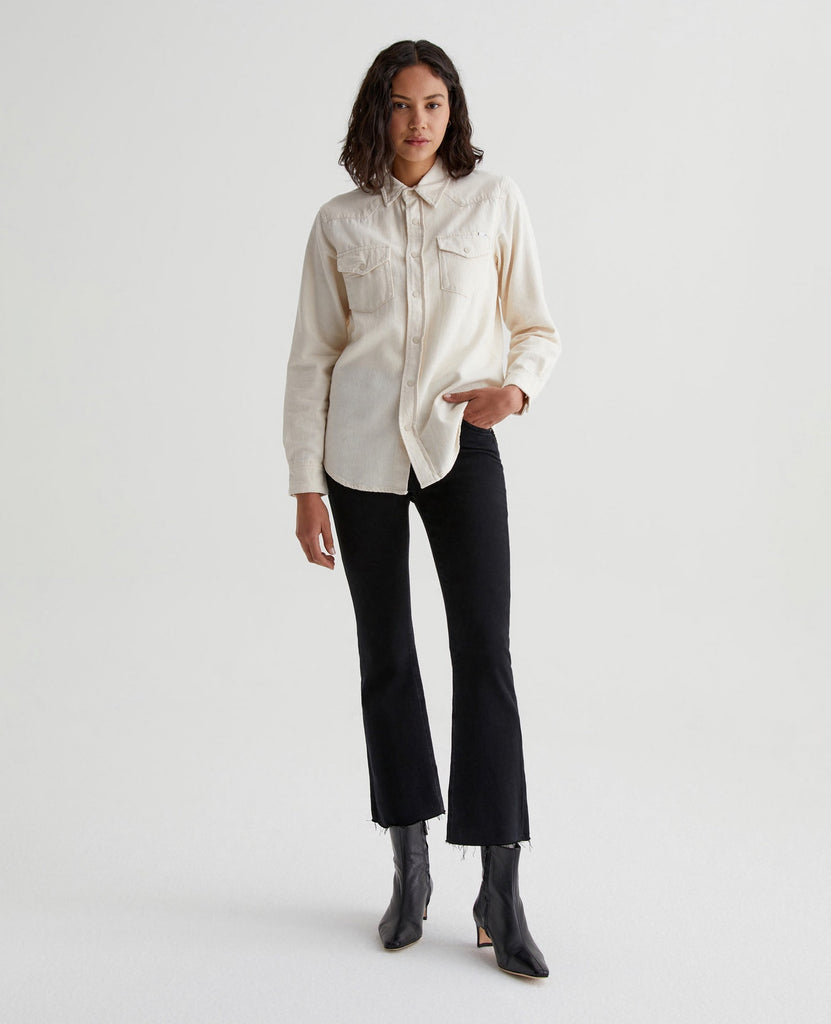 AG JEANS FARRAH BOOT CROP IN SULFUR BLACK – Loca Bella