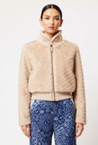 ONCE WAS STELLA FAUX FUR BOMBER JACKET IN FAWN
