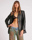 ONE TEASPOON BLACK LEATHER BLAZER