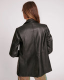 ONE TEASPOON BLACK LEATHER BLAZER