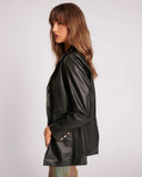 ONE TEASPOON BLACK LEATHER BLAZER