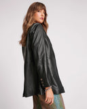 ONE TEASPOON BLACK LEATHER BLAZER