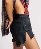 ONE TEASPOON FOX BLACK MARLONS LOW WAIST DENIM SHORTS