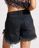 ONE TEASPOON FOX BLACK MARLONS LOW WAIST DENIM SHORTS