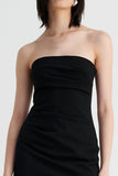 SUBOO STELLA STRAPLESS MINI DRESS IN BLACK