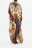 CAMILLA THE DESERT DELIRIUM BUTTON THROUGH BATWING KAFTAN