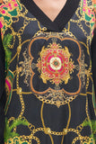 CAMILLA JEALOUSY AND JEWELS V NECK SILK FRONT JUMPER