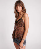 ONE TEASPOON LEOPARD AND LACE CAMI TOP