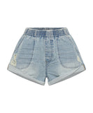 ONE TEASPOON SPORTSTER BLUE HUNTERS MID LENGTH RELAXED SHORTS