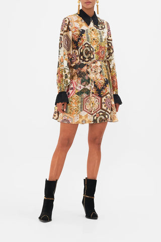 CAMILLA STITCHED IN TIME SHIFT SHIRT DRESS WITH BRODERIE DETAIL