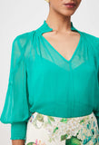 ONCE WAS LANE VISCOSE CHIFFON BLOUSE IN BAY GREEN