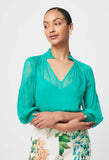 ONCE WAS LANE VISCOSE CHIFFON BLOUSE IN BAY GREEN