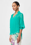 ONCE WAS LANE VISCOSE CHIFFON BLOUSE IN BAY GREEN